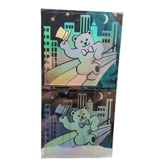 Vintage 80’s Sandylion 3D Holographic Sticker Dancing‎ Bears 1983 Set of 2 - Picture 1 of 2